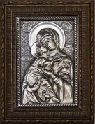 Богородица Владимирская, серебро, резной багет
